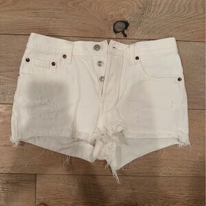 Levi's Cream Denim Shorts